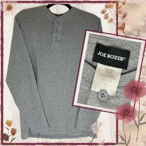 Joe Boxer Gray Long Sleeve Henley Shirt Mens’s | Size S